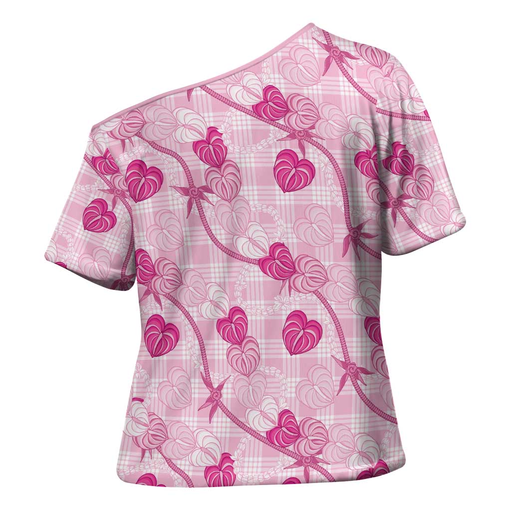 Anthurium Pikake Ti Leaf Palaka Cross Shoulder Shirt Pink Version