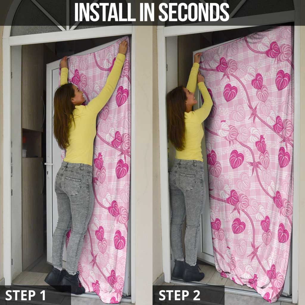 Anthurium Pikake Ti Leaf Palaka Door Cover Pink Version