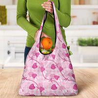 Anthurium Pikake Ti Leaf Palaka Grocery Bag Pink Version