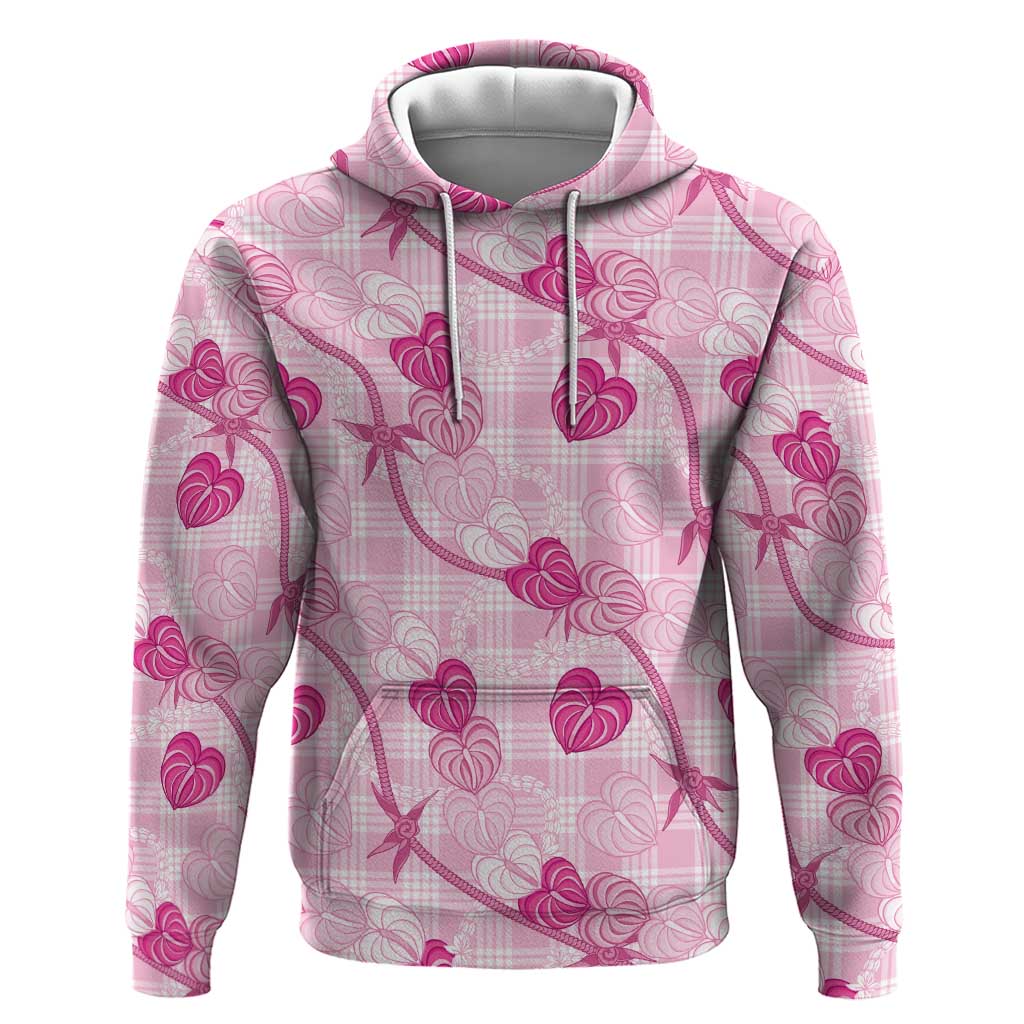 Anthurium Pikake Ti Leaf Palaka Hoodie Pink Version