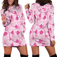 Anthurium Pikake Ti Leaf Palaka Hoodie Dress Pink Version