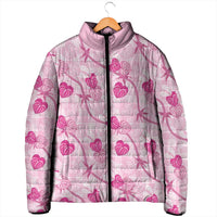 Anthurium Pikake Ti Leaf Palaka Padded Jacket Pink Version