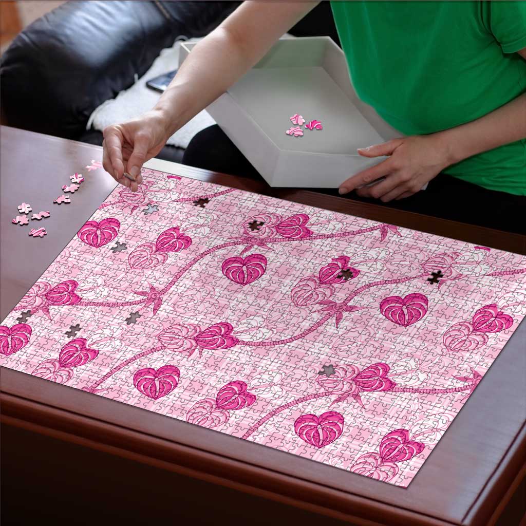 Anthurium Pikake Ti Leaf Palaka Puzzle Pink Version