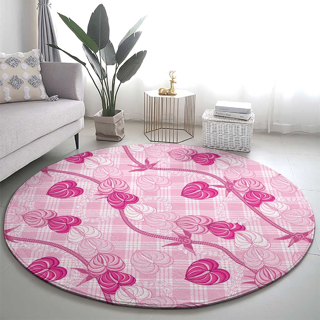 Anthurium Pikake Ti Leaf Palaka Round Carpet Pink Version