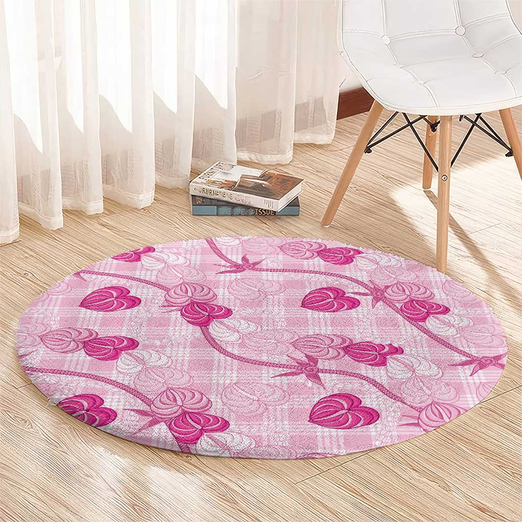 Anthurium Pikake Ti Leaf Palaka Round Carpet Pink Version