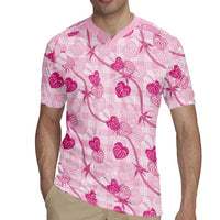 Anthurium Pikake Ti Leaf Palaka Rugby Jersey Pink Version