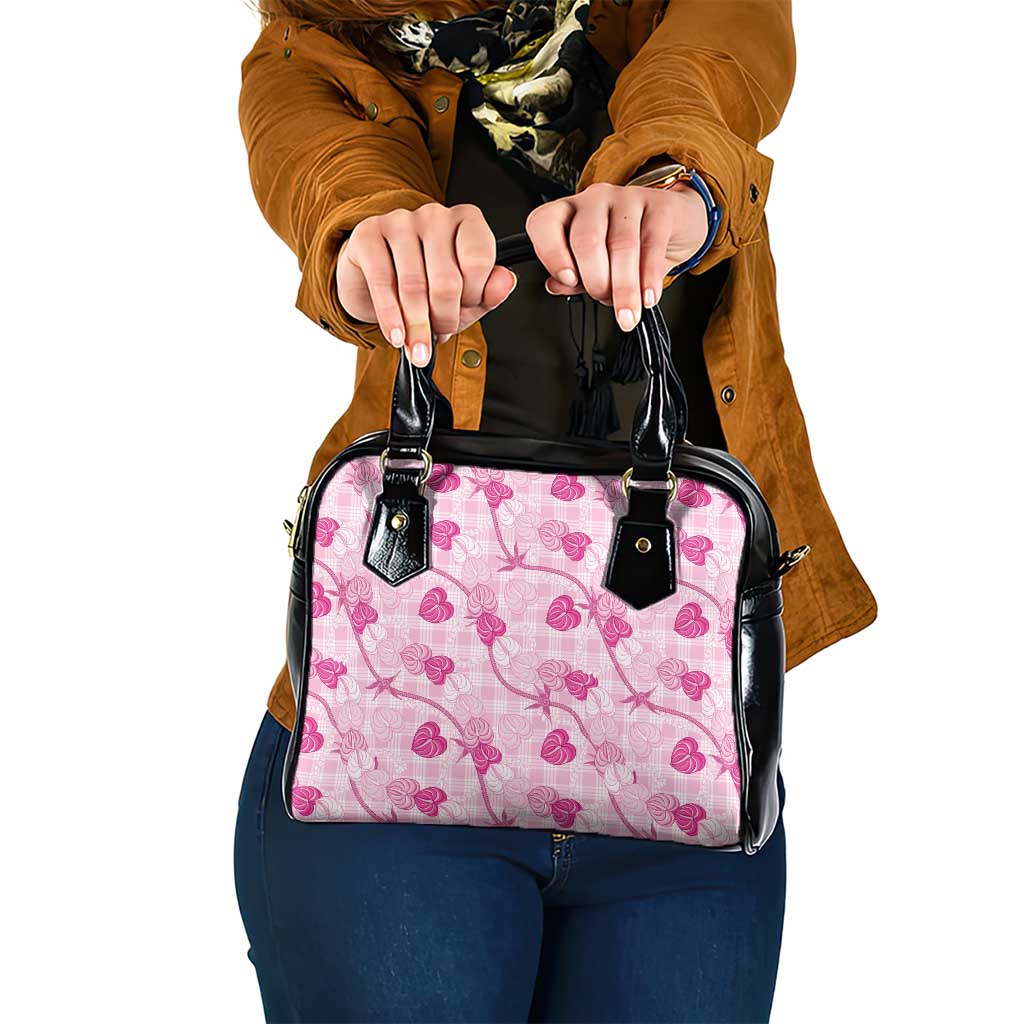 Anthurium Pikake Ti Leaf Palaka Shoulder Handbag Pink Version