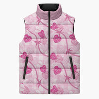 Anthurium Pikake Ti Leaf Palaka Sleeveless Puffer Jacket Pink Version