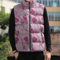 Anthurium Pikake Ti Leaf Palaka Sleeveless Puffer Jacket Pink Version