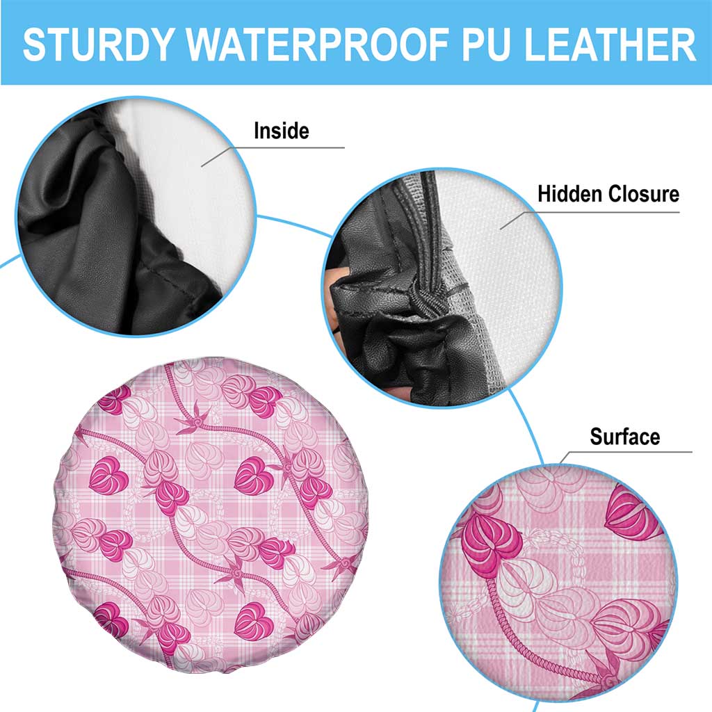 Anthurium Pikake Ti Leaf Palaka Spare Tire Cover Pink Version