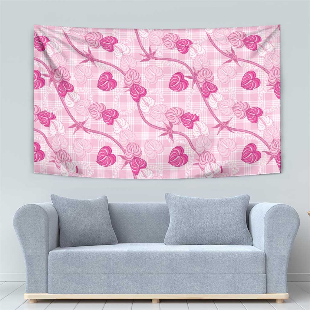 Anthurium Pikake Ti Leaf Palaka Tapestry Pink Version