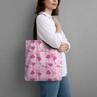 Anthurium Pikake Ti Leaf Palaka Tote Bag Pink Version