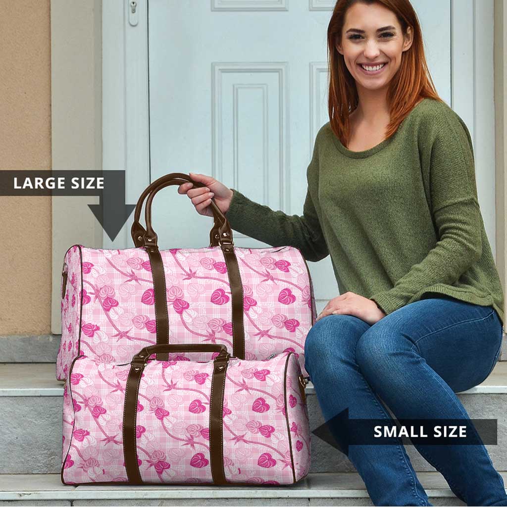 Anthurium Pikake Ti Leaf Palaka Travel Bag Pink Version
