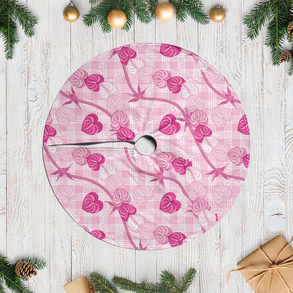 Anthurium Pikake Ti Leaf Palaka Tree Skirt Pink Version LT01 Casual Pink - Polynesian Pride