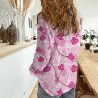 Anthurium Pikake Ti Leaf Palaka Women Casual Shirt Pink Version