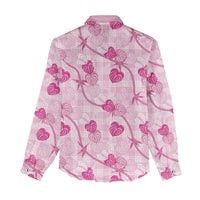 Anthurium Pikake Ti Leaf Palaka Women Casual Shirt Pink Version