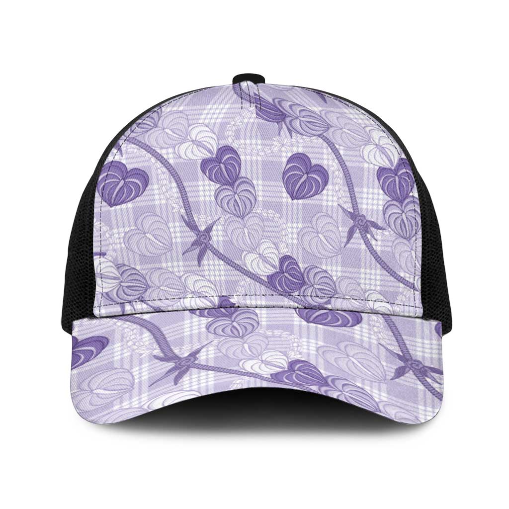 Anthurium Pikake Ti Leaf Palaka Baseball Net Cap Purple Version