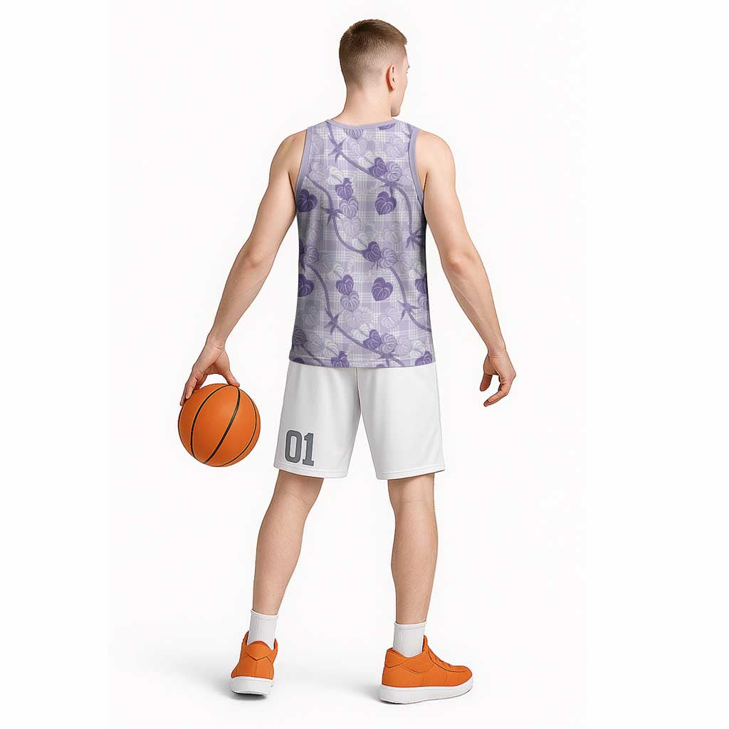 Anthurium Pikake Ti Leaf Palaka Basketball Jersey Purple Version