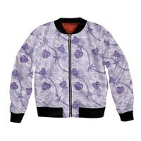 Anthurium Pikake Ti Leaf Palaka Bomber Jacket Purple Version