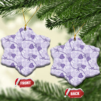 Anthurium Pikake Ti Leaf Palaka Ceramic Ornament Purple Version LT01 Snow Flake Purple - Polynesian Pride