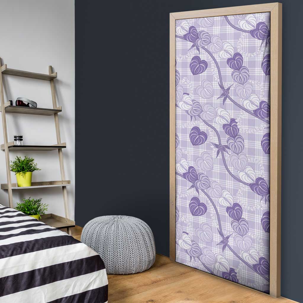 Anthurium Pikake Ti Leaf Palaka Door Cover Purple Version