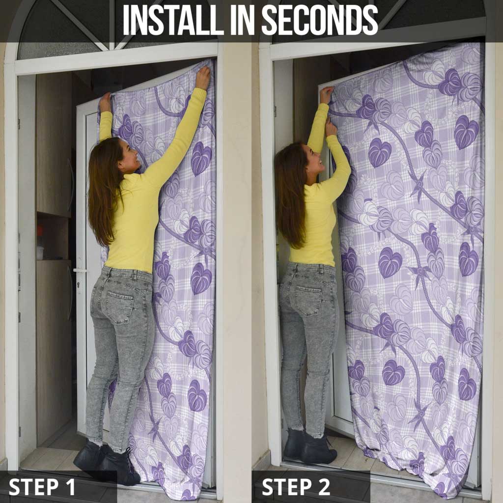 Anthurium Pikake Ti Leaf Palaka Door Cover Purple Version