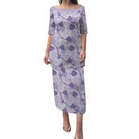 Anthurium Pikake Ti Leaf Palaka Family Matching Puletasi and Hawaiian Shirt Purple Version