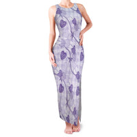 Anthurium Pikake Ti Leaf Palaka Family Matching Tank Maxi Dress and Hawaiian Shirt Purple Version