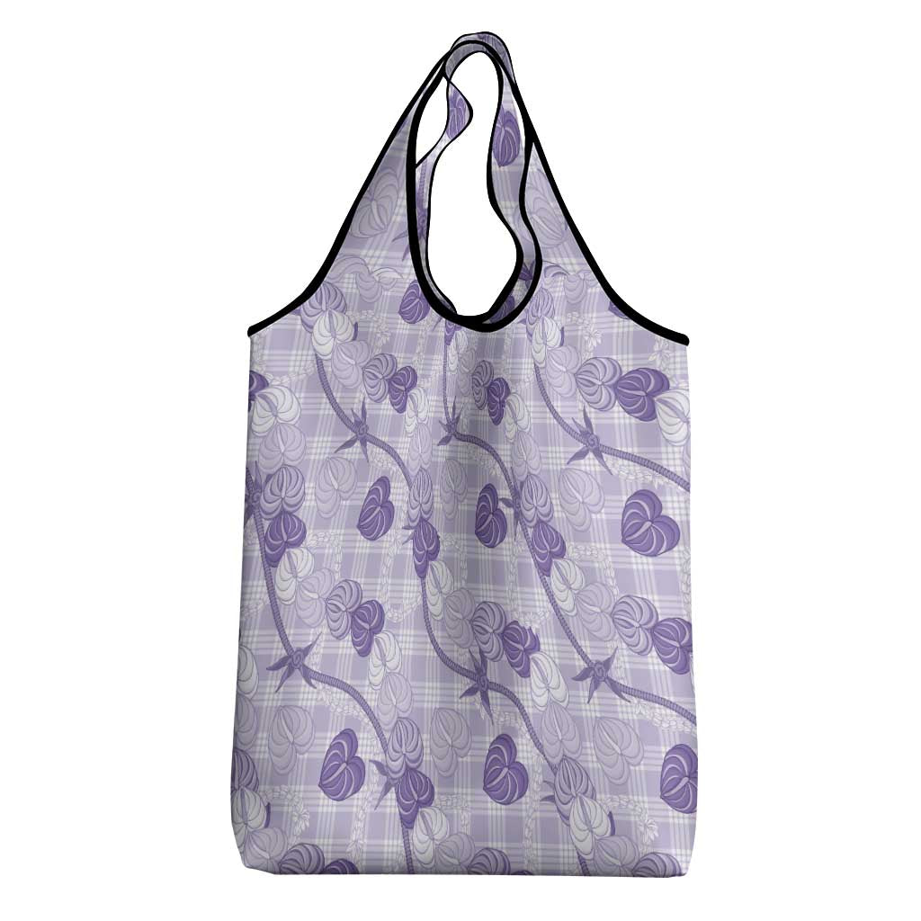 Anthurium Pikake Ti Leaf Palaka Grocery Bag Purple Version