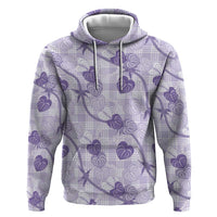 Anthurium Pikake Ti Leaf Palaka Hoodie Purple Version