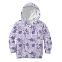 Anthurium Pikake Ti Leaf Palaka Kid Hoodie Purple Version