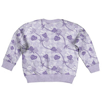 Anthurium Pikake Ti Leaf Palaka Kid Ugly Christmas Sweater Purple Version LT01 - Polynesian Pride