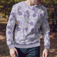 Anthurium Pikake Ti Leaf Palaka Ugly Christmas Sweater Purple Version LT01 - Polynesian Pride