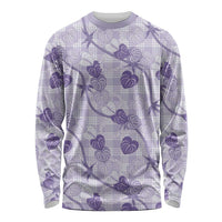 Anthurium Pikake Ti Leaf Palaka Long Sleeve Shirt Purple Version