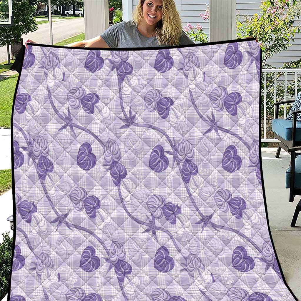 Anthurium Pikake Ti Leaf Palaka Quilt Purple Version