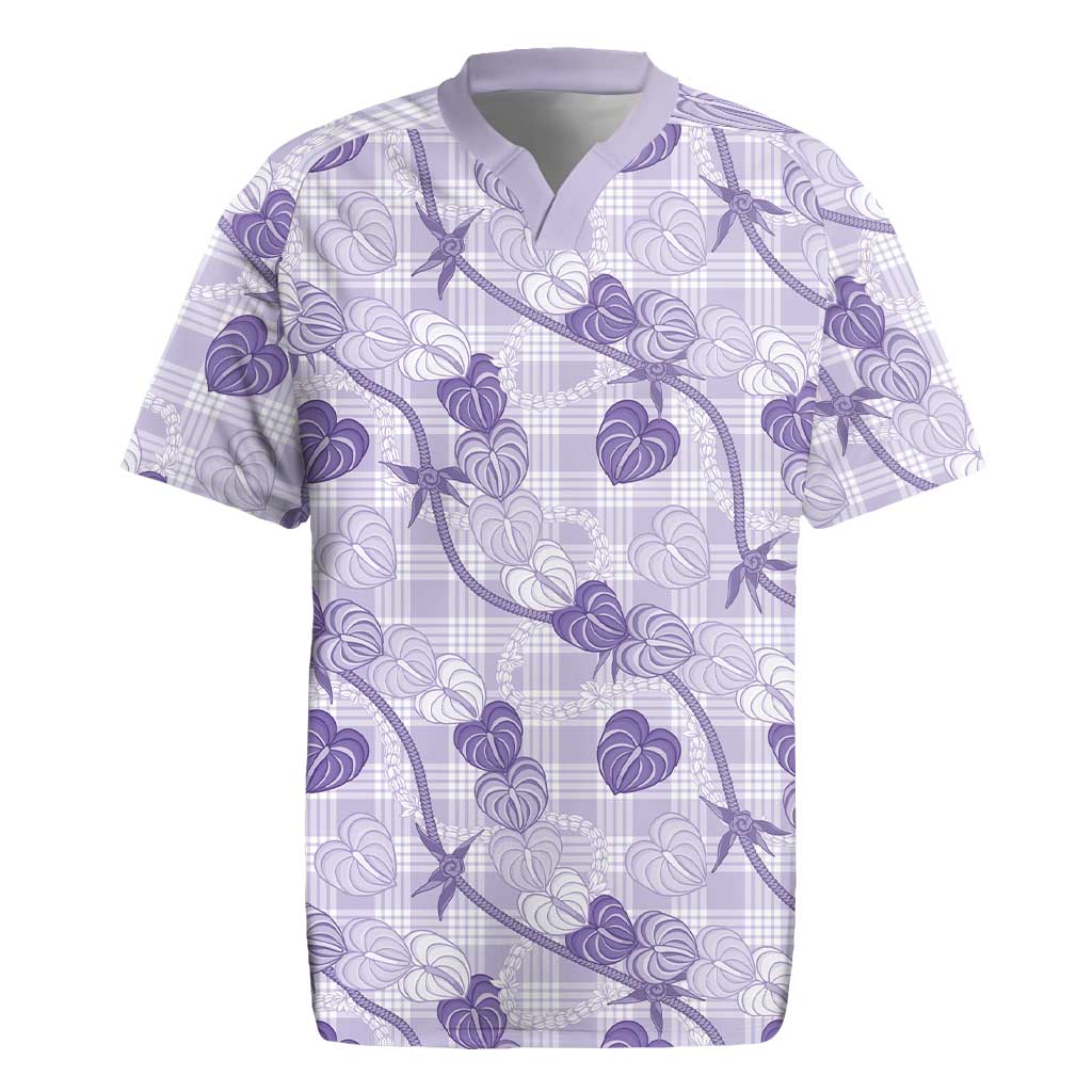 Anthurium Pikake Ti Leaf Palaka Rugby Jersey Purple Version