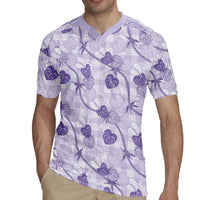 Anthurium Pikake Ti Leaf Palaka Rugby Jersey Purple Version