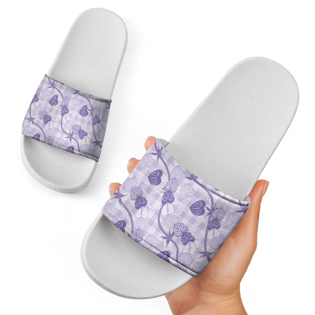Anthurium Pikake Ti Leaf Palaka Slide Sandals Purple Version