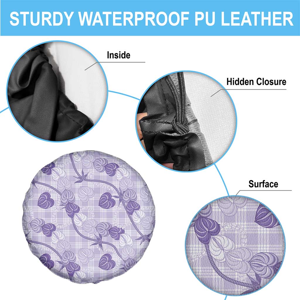 Anthurium Pikake Ti Leaf Palaka Spare Tire Cover Purple Version