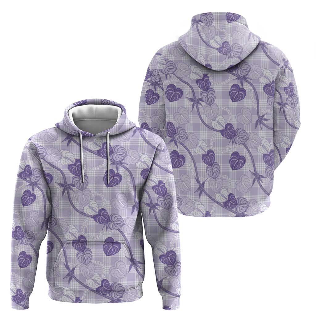 Anthurium Pikake Ti Leaf Palaka Zip Hoodie Purple Version