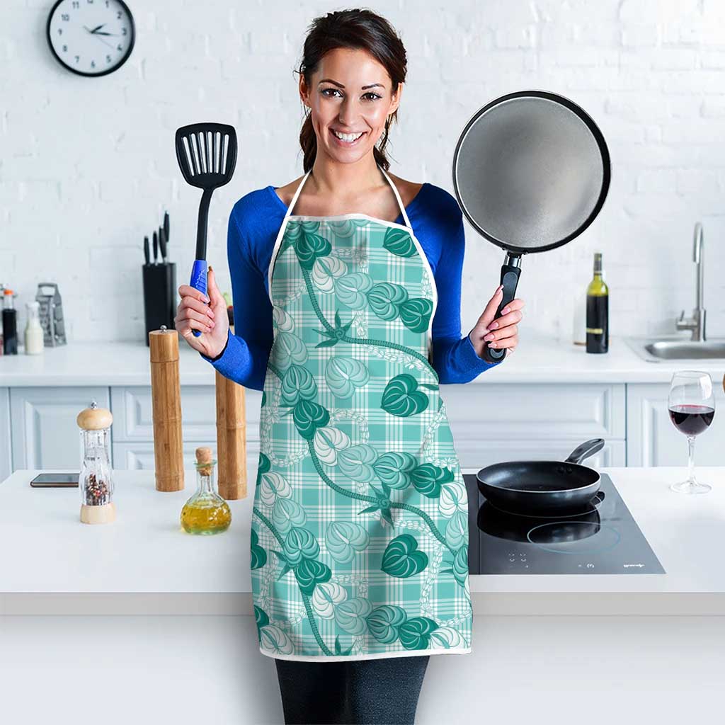 Anthurium Pikake Ti Leaf Palaka Apron Turquoise Version