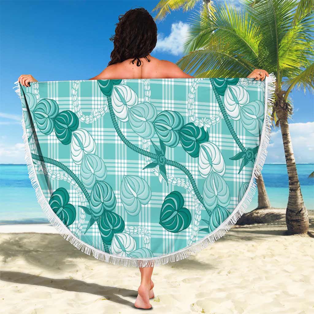 Anthurium Pikake Ti Leaf Palaka Beach Blanket Turquoise Version