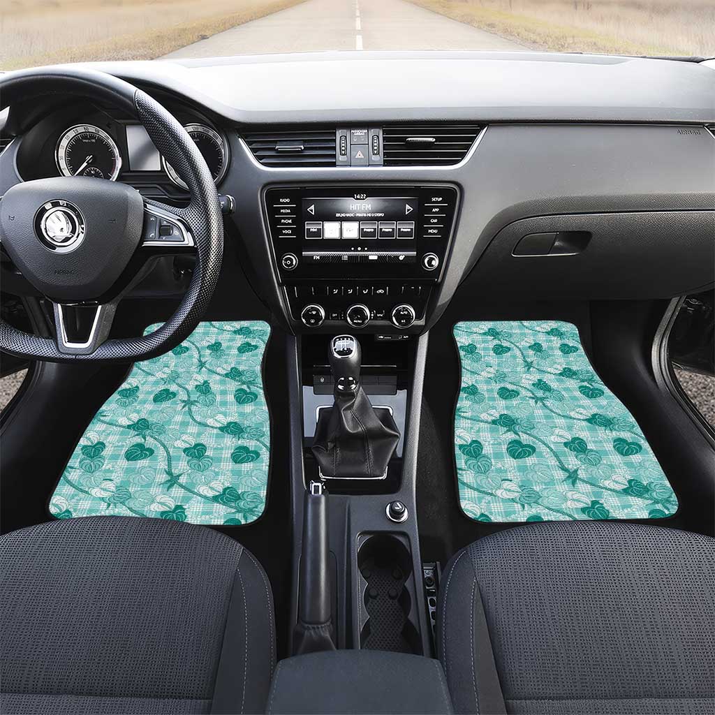 Anthurium Pikake Ti Leaf Palaka Car Mats Turquoise Version