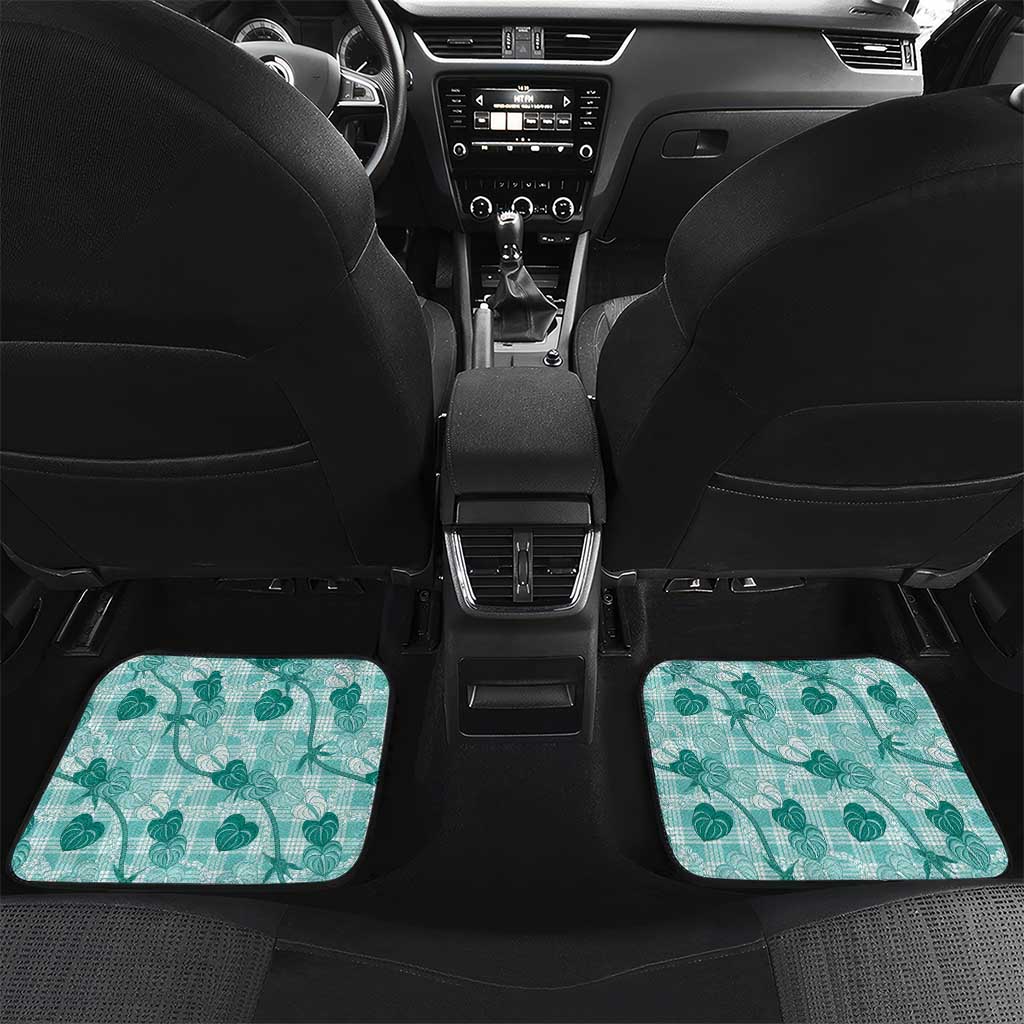 Anthurium Pikake Ti Leaf Palaka Car Mats Turquoise Version