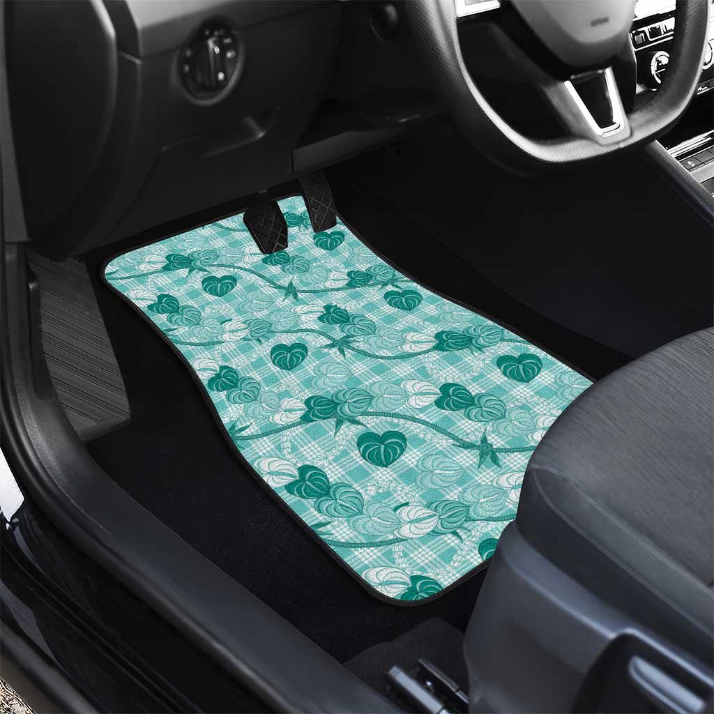 Anthurium Pikake Ti Leaf Palaka Car Mats Turquoise Version