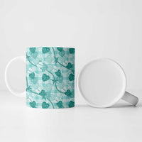 Anthurium Pikake Ti Leaf Palaka Ceramic Mug Turquoise Version
