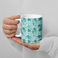 Anthurium Pikake Ti Leaf Palaka Ceramic Mug Turquoise Version