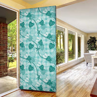 Anthurium Pikake Ti Leaf Palaka Door Cover Turquoise Version