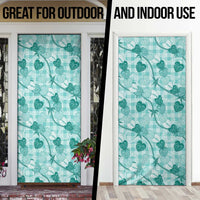 Anthurium Pikake Ti Leaf Palaka Door Cover Turquoise Version