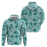Anthurium Pikake Ti Leaf Palaka Hoodie Turquoise Version